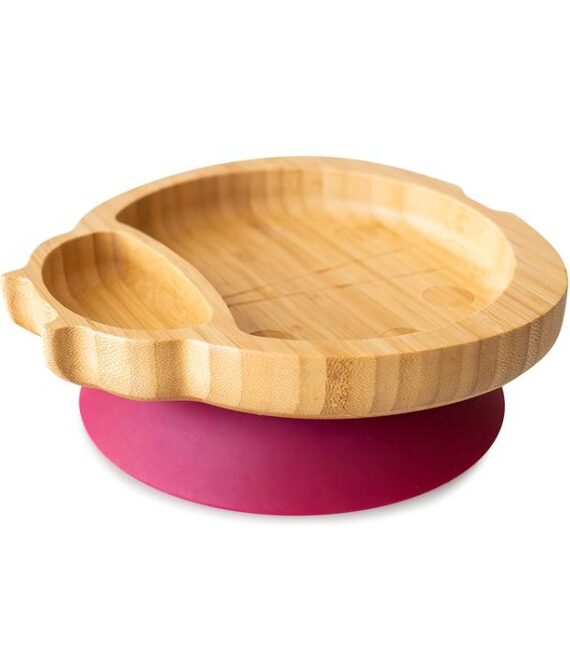 Bamboo Suction Plate- Ladybird Red