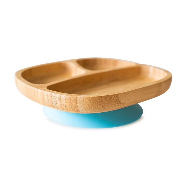 Bamboo Suction Plate - Toddler Blue