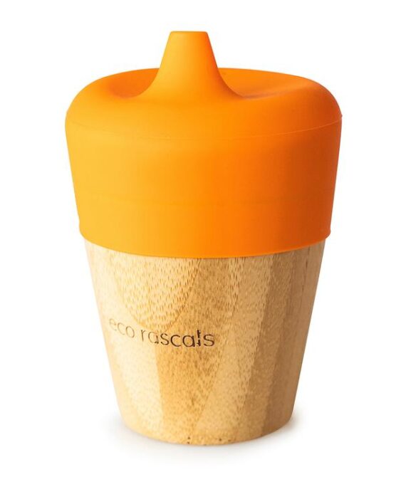 Bamboo Cup with Sippy Feeder Orange