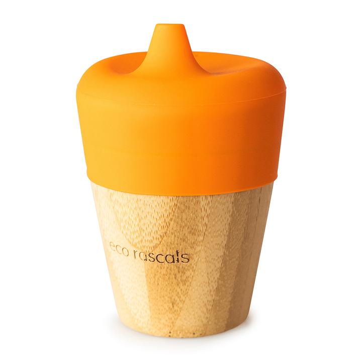 Bamboo Cup with Sippy Feeder Orange