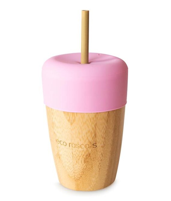 BAMBOO CUP WITH SILICONE TOPPER Pink