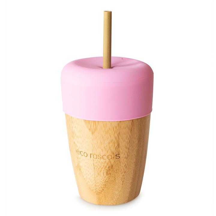 BAMBOO CUP WITH SILICONE TOPPER Pink