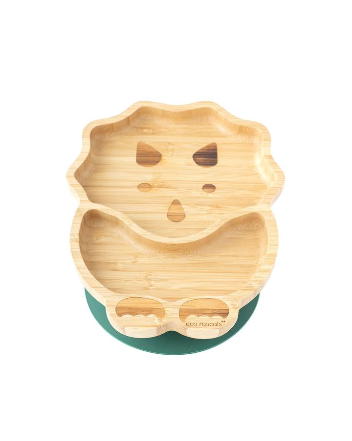 Bamboo suction plate - Dinosaur Forest Green