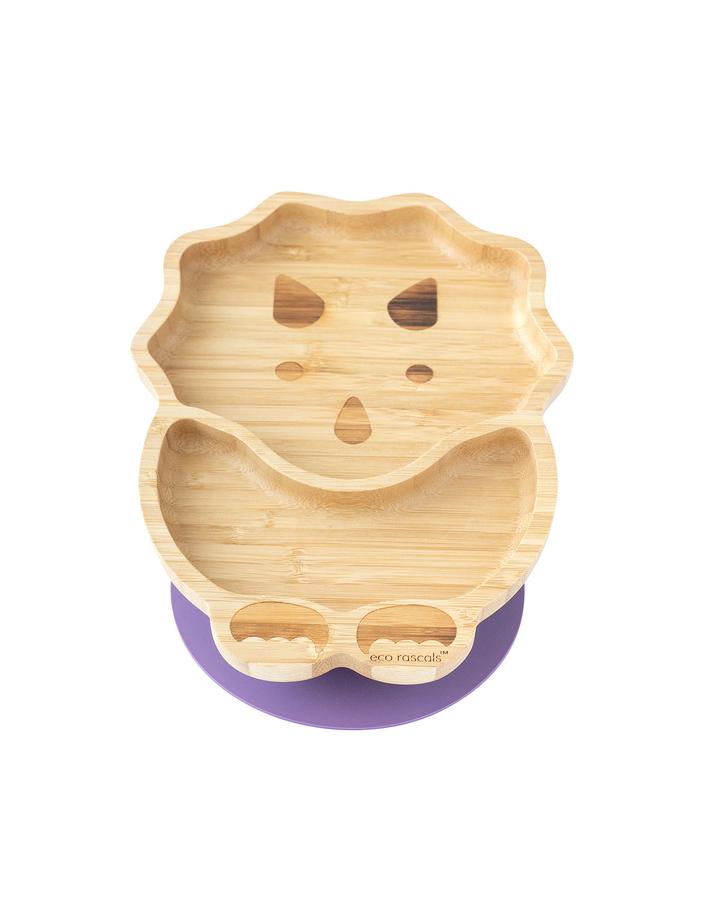 BAMBOO SUCTION PLATE – DINOSAUR Purple