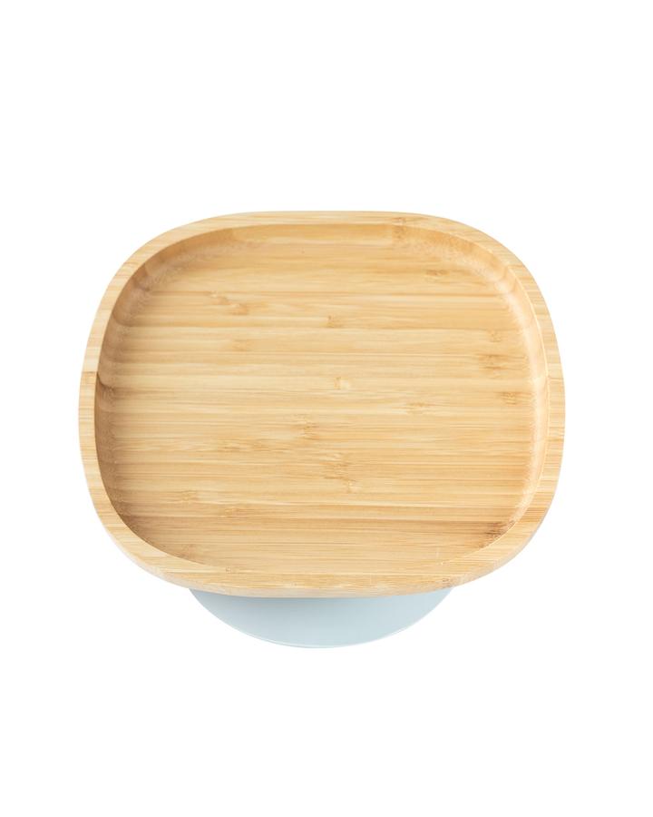 Bamboo Suction Plate - Classic Grey