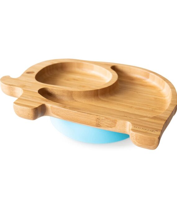 BAMBOO SUCTION PLATE – Elephant Blue