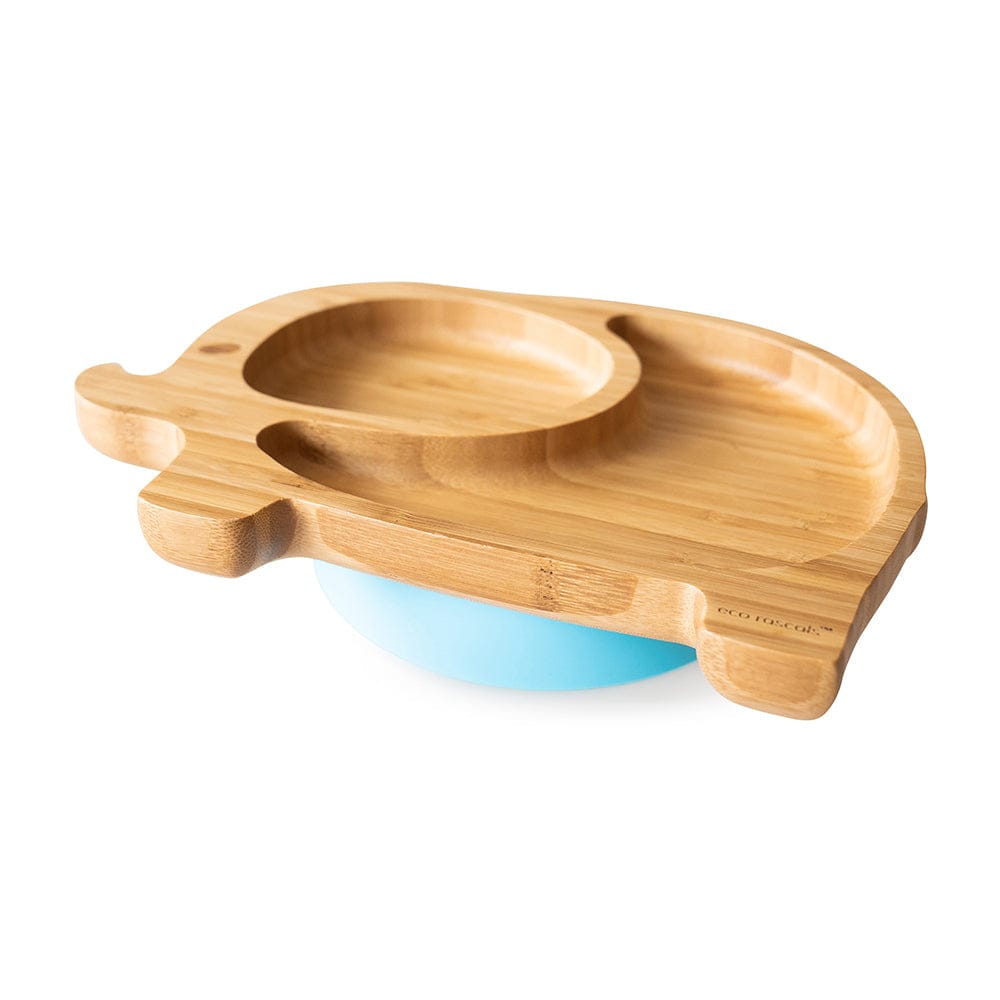 BAMBOO SUCTION PLATE – Elephant Blue