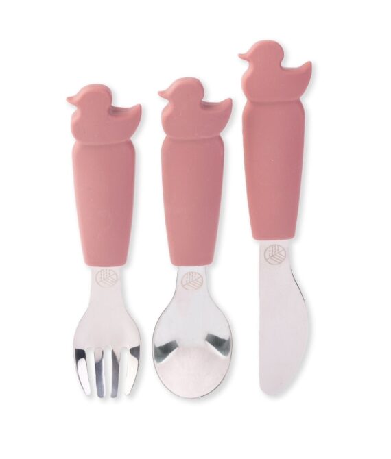Silicone Cutlery Duck Pink