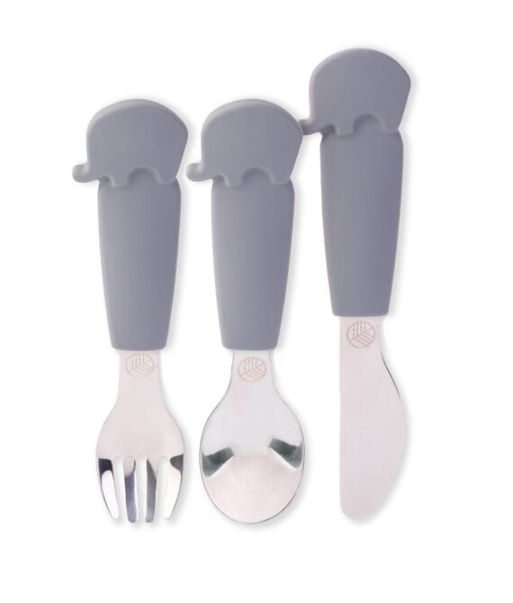 SILICONE CUTLERY ELEPHANT Grey