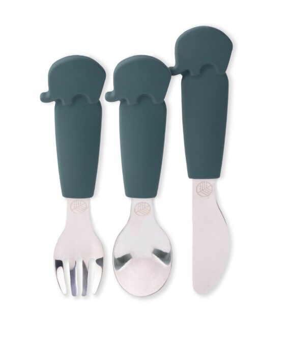 SILICONE CUTLERY Elephant Teal
