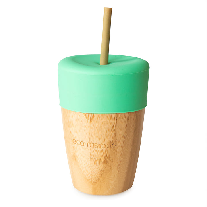 BAMBOO CUP WITH SILICONE TOPPER Green