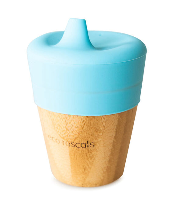BAMBOO CUP WITH SIPPY FEEDER Blue