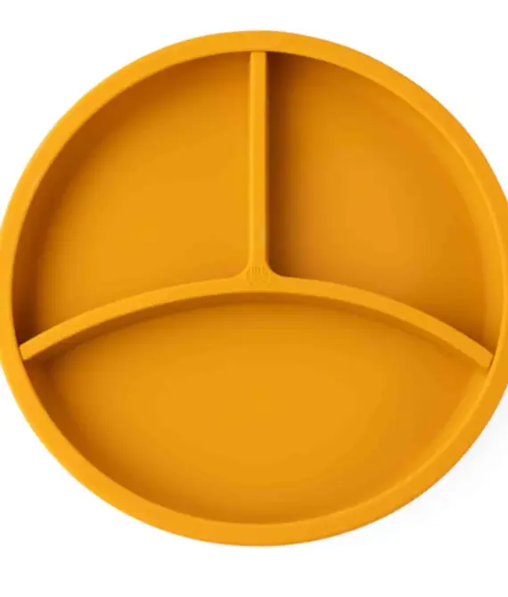 Pjatë silikoni me ndarje Eco Rascals – Mustardë