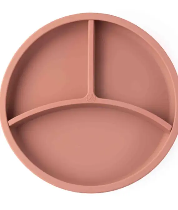 Pjatë silikoni me ndarje Eco Rascals – Rozë