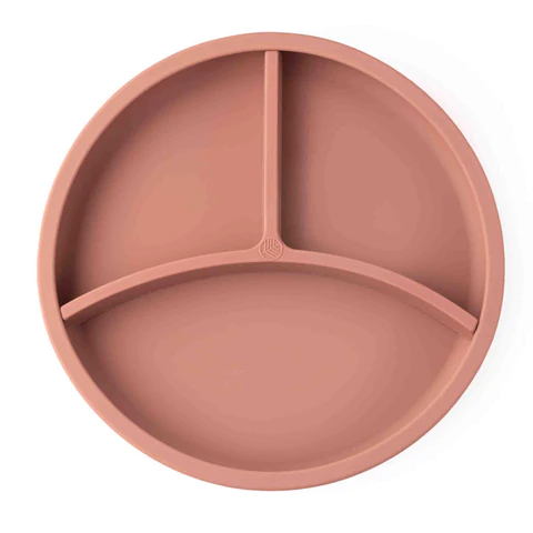 Pjatë silikoni me ndarje Eco Rascals - Rozë