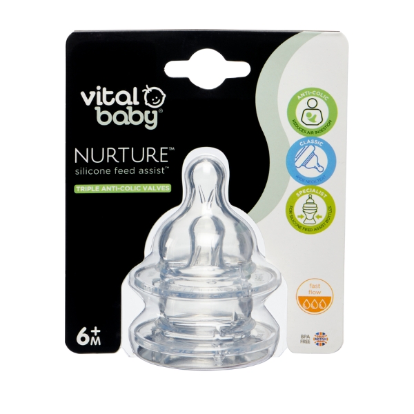 NURTURE Silicone Feed Assist Teats Fast Flow