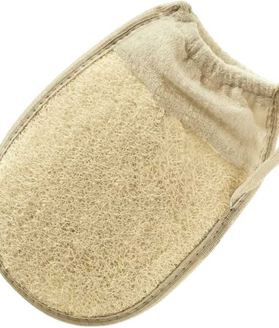 Organic Egyptian Cotton & Loofah Elasticated Mitt
