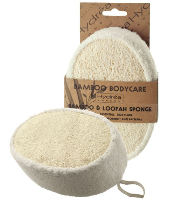 Hydrea London Bamboo & Loofah Exfoliating Sponge
