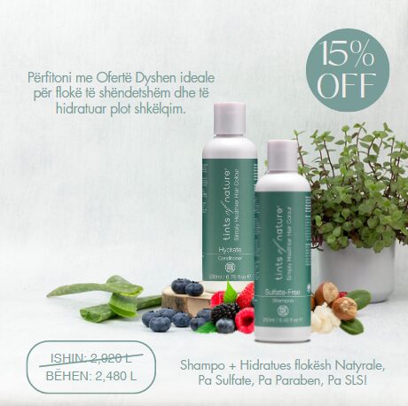Bli Sulfate free Shampoo + Hydrate Conditioner dhe përfito -15% Zbritje