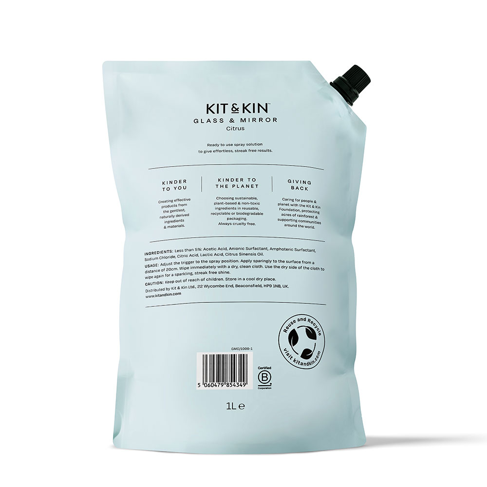 Kit & Kin Glass & Mirror Cleaner Citrus 1L Refill Pouch - Figura 2