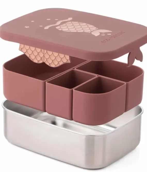 Large Stainless Steel Mermaid Lunchbox with 4 Organisers