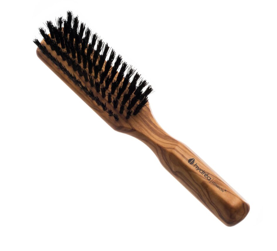 Premium Olive Wood Styling Hair Brush with Pure Boar Bristles – Smooth & Shine