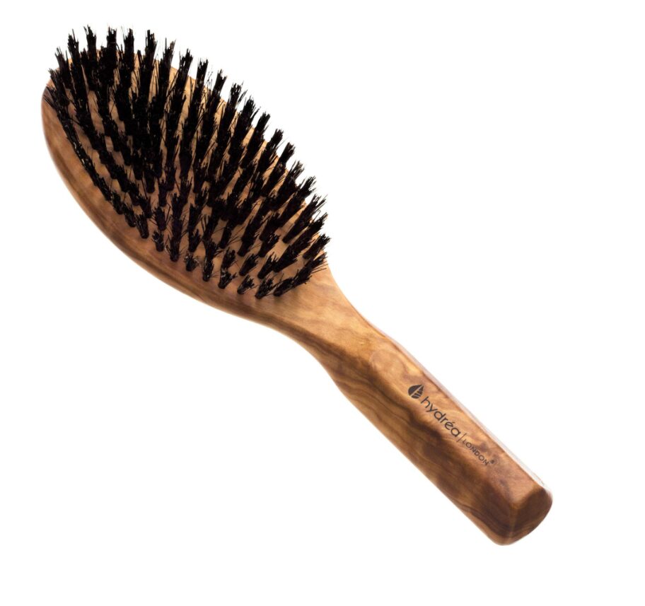 Premium Olive Wood Styling Hair Brush with Pure Boar Bristles – Smooth & Shine