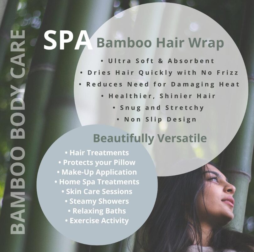 Eco-Friendly Bamboo + Cotton Hair Towel Wrap - Figura 3